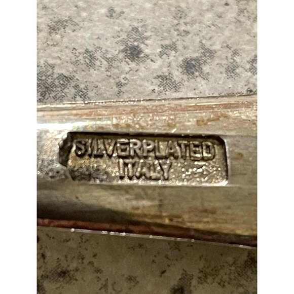 Vintage Salad Serving Utensils Used Silverplated Made in Italy Two Piece Spoon F - Picture 7 of 8